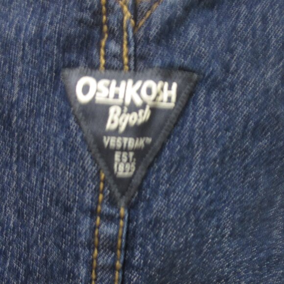 OshKosh B'gosh Denim Overalls size 18M  Red plaid inside trim - Picture 7 of 7